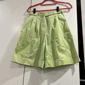 Lilly Pulitzer shorts mint golfer girl embroidered